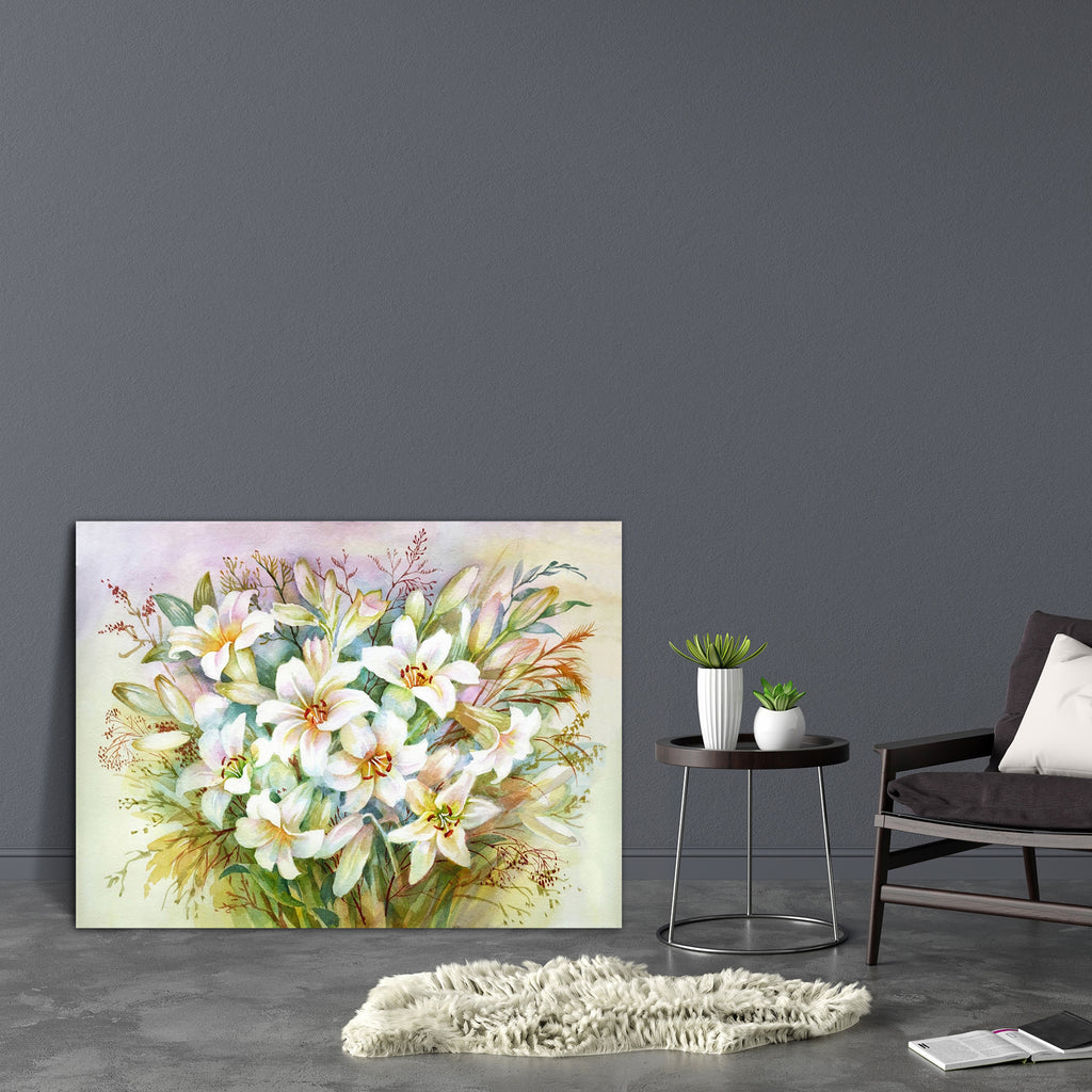 Lilies Bouquet Canvas Painting Synthetic Frame-Paintings MDF Framing-AFF_FR-IC 5002476 IC 5002476, Ancient, Art and Paintings, Birthday, Black and White, Botanical, Digital, Digital Art, Drawing, Floral, Flowers, Graphic, Historical, Illustrations, Medieval, Mother Mary, Nature, Paintings, Patterns, Scenic, Signs, Signs and Symbols, Sketches, Vintage, Watercolour, Wedding, White, lilies, bouquet, canvas, painting, synthetic, frame, art, autumn, backdrop, bloom, blossom, bunch, card, clip, colorful, design, 