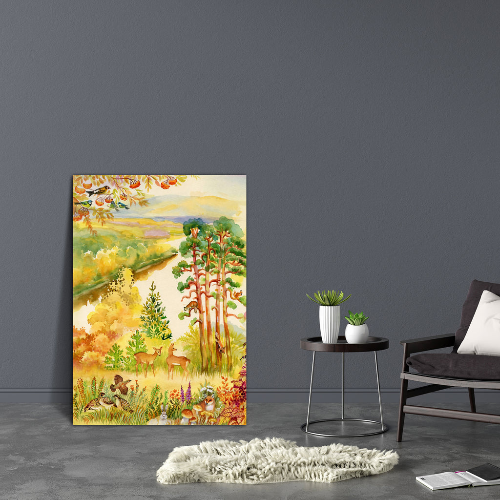Autumn Landscape With Deer Canvas Painting Synthetic Frame-Paintings MDF Framing-AFF_FR-IC 5002477 IC 5002477, American, Animals, Automobiles, Landscapes, Nature, Plain, Rural, Scenic, Seasons, Space, Sports, Transportation, Travel, Vehicles, Wildlife, autumn, landscape, with, deer, canvas, painting, synthetic, frame, alert, animal, antlers, archery, attention, beauty, brown, buck, color, copy, field, gear, golden, grass, great, hoofed, horns, hunting, lighting, looking, majestic, male, meadow, morning, mot