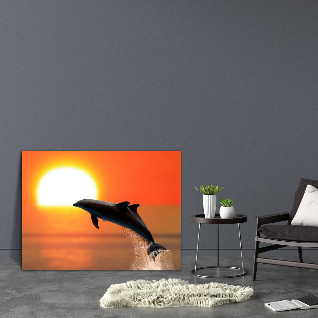 Two Dolphins Canvas Painting Synthetic Frame-Paintings MDF Framing-AFF_FR-IC 5002493 IC 5002493, Animals, Entertainment, Love, Nature, Romance, Scenic, Splatter, Sports, Sunrises, Sunsets, Wildlife, two, dolphins, canvas, painting, synthetic, frame, animal, aquatic, beautiful, beauty, couple, cute, dolphin, enjoy, friend, fun, game, gray, happy, intelligent, joy, jump, life, light, mammals, marine, ocean, pacific, peaceful, play, power, red, reflect, reflection, sea, silhouette, sky, splash, summer, sun, su