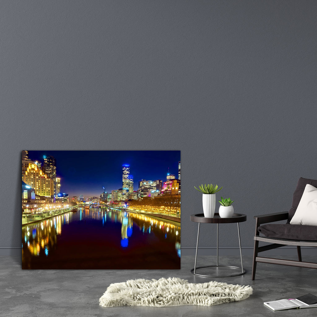 Yarra River On A Night, Melbourne Australia Canvas Painting Synthetic Frame-Paintings MDF Framing-AFF_FR-IC 5002503 IC 5002503, Architecture, Automobiles, Business, Cities, City Views, Modern Art, Skylines, Transportation, Travel, Urban, Vehicles, Victorian, yarra, river, on, a, night, melbourne, australia, canvas, painting, synthetic, frame, city, apartment, aussie, australian, blue, bridge, bright, building, center, cityscape, classic, downtown, dusk, evening, finance, high, lights, living, modern, office