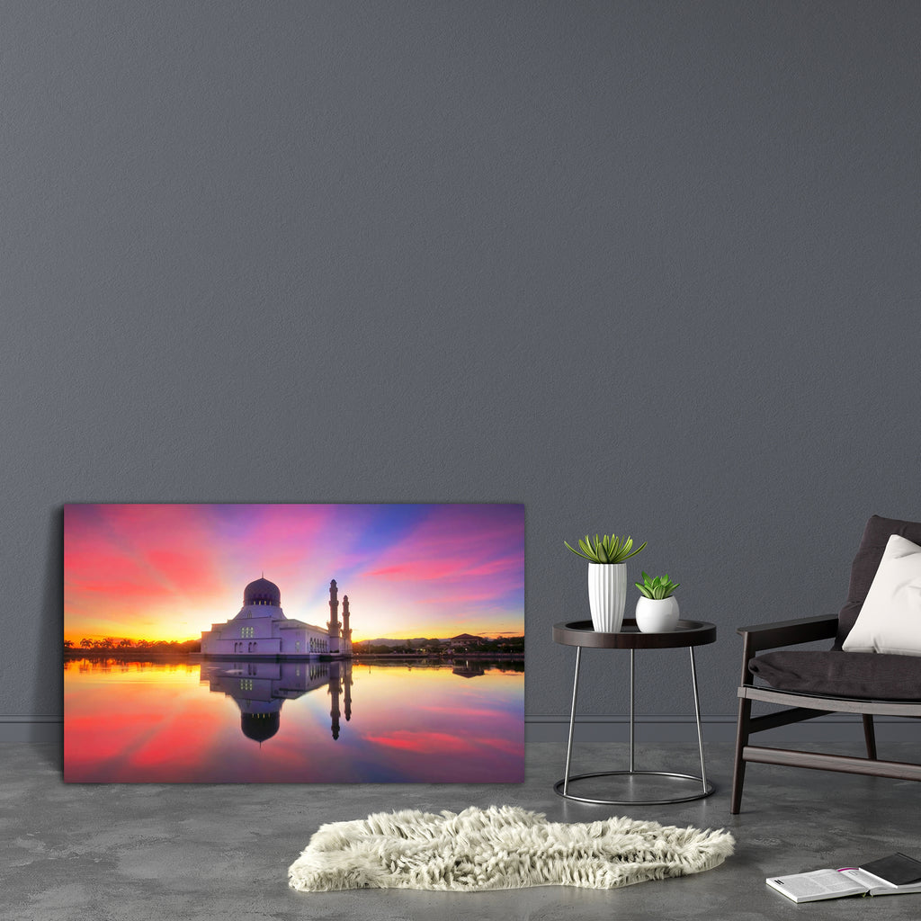 Mirror Reflection Of Likas Mosque Canvas Painting Synthetic Frame-Paintings MDF Framing-AFF_FR-IC 5002508 IC 5002508, Allah, Arabic, Architecture, Asian, Automobiles, Cities, City Views, Culture, Ethnic, Islam, Landmarks, Landscapes, Places, Religion, Religious, Scenic, Sunsets, Traditional, Transportation, Travel, Tribal, Vehicles, World Culture, mirror, reflection, of, likas, mosque, canvas, painting, synthetic, frame, asia, background, blue, building, city, cloud, colorful, dome, dusk, eastern, exterior,