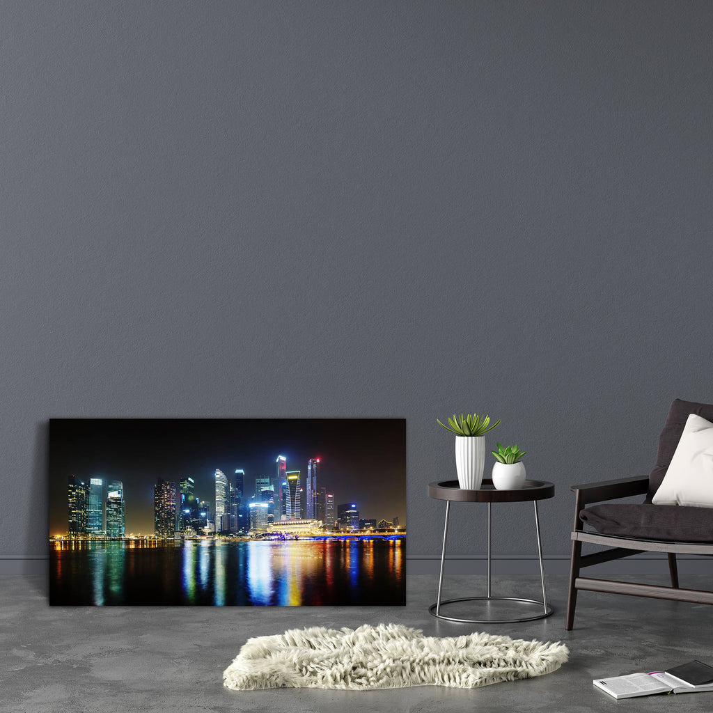 Night Singapore Skyscrapers Canvas Painting Synthetic Frame-Paintings MDF Framing-AFF_FR-IC 5002512 IC 5002512, Architecture, Asian, Automobiles, Business, Cities, City Views, God Ram, Hinduism, Landmarks, Landscapes, Modern Art, Panorama, Places, Scenic, Signs, Signs and Symbols, Skylines, Transportation, Travel, Urban, Vehicles, night, singapore, skyscrapers, canvas, painting, synthetic, frame, city, skyline, bay, beautiful, beauty, blue, bridge, buildings, center, central, cityscape, color, dark, design,