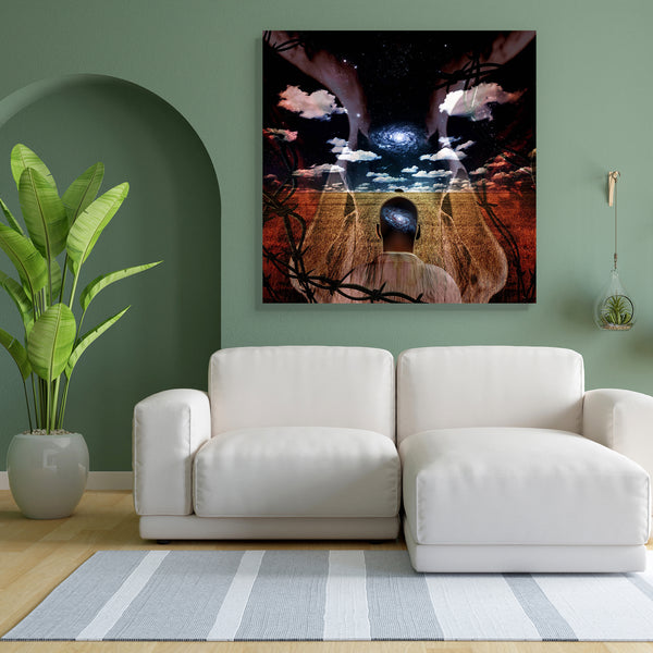 Western America Abstract With Deformed Cow Skull Canvas Painting Synthetic Frame-Paintings MDF Framing-AFF_FR-IC 5002515 IC 5002515, Abstract Expressionism, Abstracts, American, Art and Paintings, Astronomy, Conceptual, Cosmology, Figurative, Nature, Realism, Religion, Religious, Scenic, Semi Abstract, Space, Spiritual, Stars, Surrealism, western, america, abstract, with, deformed, cow, skull, canvas, painting, for, bedroom, living, room, engineered, wood, frame, allegory, art, artistic, barbed, wire, belie