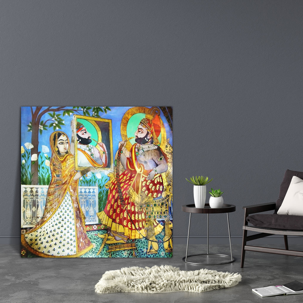 The Royal King in the Palace of Udaipur India Canvas Painting Synthetic Frame-Paintings MDF Framing-AFF_FR-IC 5002518 IC 5002518, Allah, Ancient, Arabic, Architecture, Art and Paintings, Asian, Culture, Ethnic, Fresco, God Shiv, Goddess Parvati, Hinduism, Historical, Indian, Islam, Medieval, Miniature Art, Mughal Art, Paintings, Retro, Signs, Signs and Symbols, Traditional, Tribal, Vintage, World Culture, the, royal, king, in, palace, of, udaipur, india, canvas, painting, synthetic, frame, art, asia, backgr