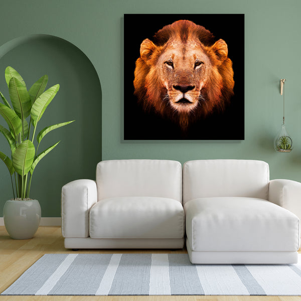 African Male Lion Canvas Painting Synthetic Frame-Paintings MDF Framing-AFF_FR-IC 5002527 IC 5002527, African, Animals, Art and Paintings, Black, Black and White, Individuals, Portraits, White, Wildlife, male, lion, canvas, painting, for, bedroom, living, room, engineered, wood, frame, africa, aggression, animal, art, artistic, cat, gazelle, head, mammal, monochrome, nobody, one, predator, safari, single, wild, artzfolio, wall decor for living room, wall frames for living room, frames for living room, wall 