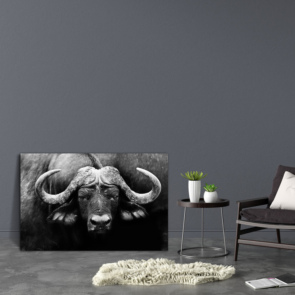 African Cape Buffalo Canvas Painting Synthetic Frame - Paintings MDF Framing - ArtzFolio.com