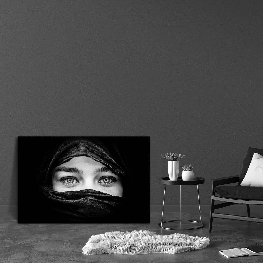 Woman With Blue Eyes Canvas Painting Synthetic Frame-Paintings MDF Framing-AFF_FR-IC 5002547 IC 5002547, Allah, Arabic, Black, Black and White, Culture, Ethnic, Gothic, Individuals, Islam, Moroccan, People, Portraits, Religion, Religious, Traditional, Tribal, White, World Culture, woman, with, blue, eyes, canvas, painting, synthetic, frame, face, muslim, mysterious, arab, background, and, clothing, cover, emotion, expression, faith, female, foreign, girl, hide, iranian, iraq, islamic, koran, mask, masking, 