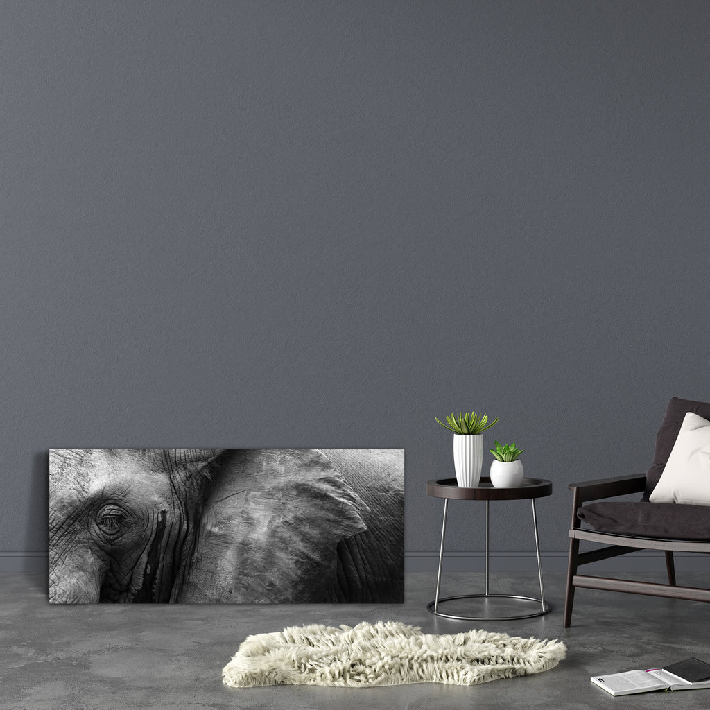 African Elephant Eye & Ear Canvas Painting Synthetic Frame - Paintings MDF Framing - ArtzFolio.com