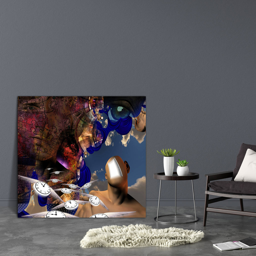 Human, Time & Mind Elements Canvas Painting Synthetic Frame-Paintings MDF Framing-AFF_FR-IC 5002561 IC 5002561, Abstract Expressionism, Abstracts, Art and Paintings, Astronomy, Conceptual, Cosmology, Figurative, Nature, Realism, Religion, Religious, Scenic, Semi Abstract, Space, Spiritual, Stars, Surrealism, human, time, mind, elements, canvas, painting, synthetic, frame, abstract, allegory, art, artistic, believe, clock, cloud, concentrate, concentration, concept, conscious, dada, dali, door, doorway, drea