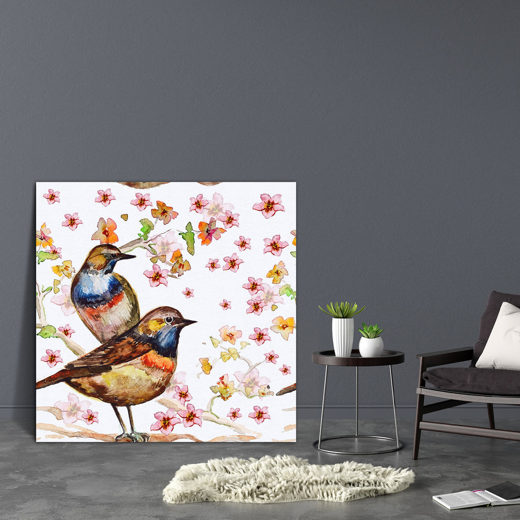 Birds D2 Canvas Painting Synthetic Frame-Paintings MDF Framing-AFF_FR-IC 5002574 IC 5002574, Abstract Expressionism, Abstracts, Ancient, Art and Paintings, Birds, Botanical, Chinese, Decorative, Drawing, Fashion, Floral, Flowers, Historical, Illustrations, Love, Medieval, Nature, Paintings, Patterns, Retro, Romance, Scenic, Semi Abstract, Signs, Signs and Symbols, Vintage, Watercolour, d2, canvas, painting, synthetic, frame, abstract, art, background, beautiful, beauty, bird, blossom, branch, colorful, coup