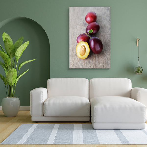 Ripe Plums With Leaves Canvas Painting Synthetic Frame-Paintings MDF Framing-AFF_FR-IC 5002619 IC 5002619, Cross, Cuisine, Food, Food and Beverage, Food and Drink, Fruit and Vegetable, Fruits, Nature, Scenic, Wooden, ripe, plums, with, leaves, canvas, painting, for, bedroom, living, room, engineered, wood, frame, berry, closeup, color, cut, delicious, dessert, fresh, freshness, fruit, green, group, half, healthy, juicy, leaf, objects, old, organic, plum, prune, pulp, purple, raw, red, stem, sweet, table, th