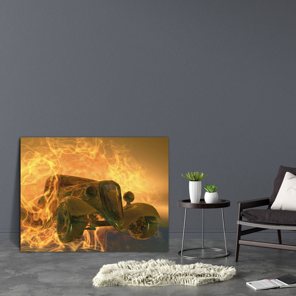 Car In Flames Canvas Painting Synthetic Frame-Paintings MDF Framing-AFF_FR-IC 5002626 IC 5002626, Cars, Digital, Digital Art, Graphic, Illustrations, Realism, Surrealism, Metallic, car, in, flames, canvas, painting, synthetic, frame, burn, burning, dream, dreaming, drive, driving, fire, flame, gleam, gleaming, heat, hell, hot, rod, illustration, light, oldtimer, realistic, reality, reflect, reflection, render, rendering, scene, surreal, surrealistic, virtual, visualization, artzfolio, wall decor for living 