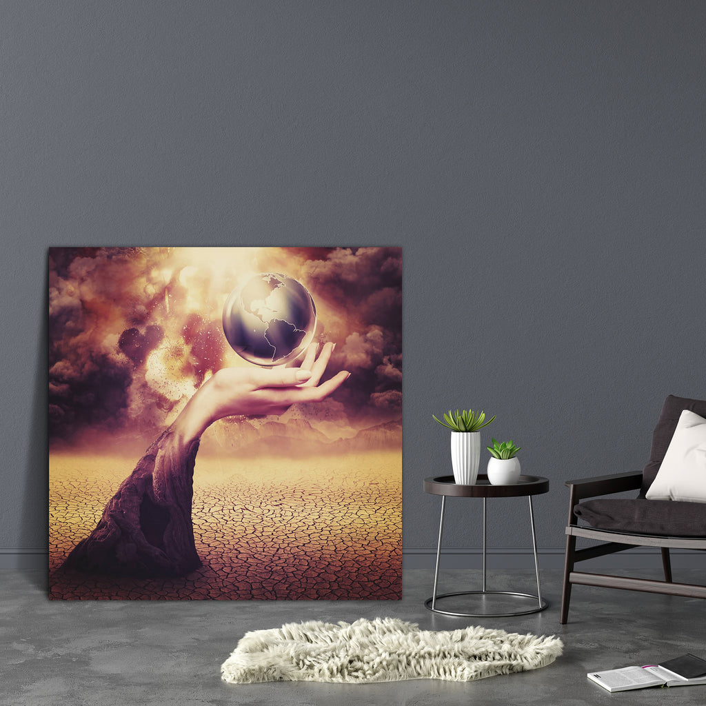 Save The Earth D2 Canvas Painting Synthetic Frame-Paintings MDF Framing-AFF_FR-IC 5002638 IC 5002638, Abstract Expressionism, Abstracts, Astronomy, Cosmology, Landscapes, Nature, Scenic, Semi Abstract, Signs, Signs and Symbols, Space, save, the, earth, d2, canvas, painting, synthetic, frame, arm, background, beam, color, concept, danger, day, dead, desert, design, disaster, dramatic, dry, eco, ecological, ecology, environment, environmental, explosion, female, field, fire, flame, global, globe, hand, hold, 