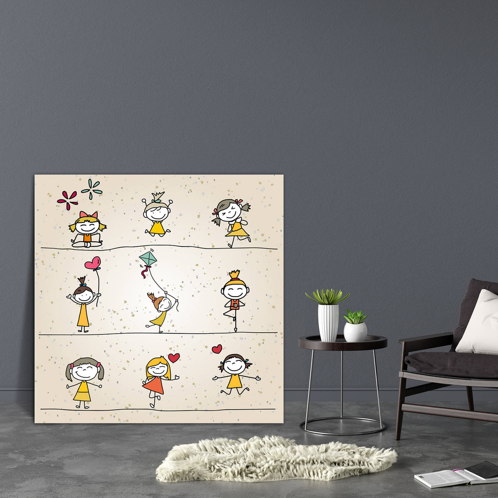 Happy Kids Cartoon Canvas Painting Synthetic Frame-Paintings MDF Framing-AFF_FR-IC 5002647 IC 5002647, Animated Cartoons, Art and Paintings, Baby, Caricature, Cartoons, Children, Digital, Digital Art, Drawing, Education, Graphic, Icons, Illustrations, Kids, Paintings, People, Schools, Universities, happy, cartoon, canvas, painting, synthetic, frame, action, active, animated, art, boys, chain, cloth, colors, contour, cute, diversity, drawn, eyes, fun, funny, girls, group, hair, hand, hands, healthy, icon, il