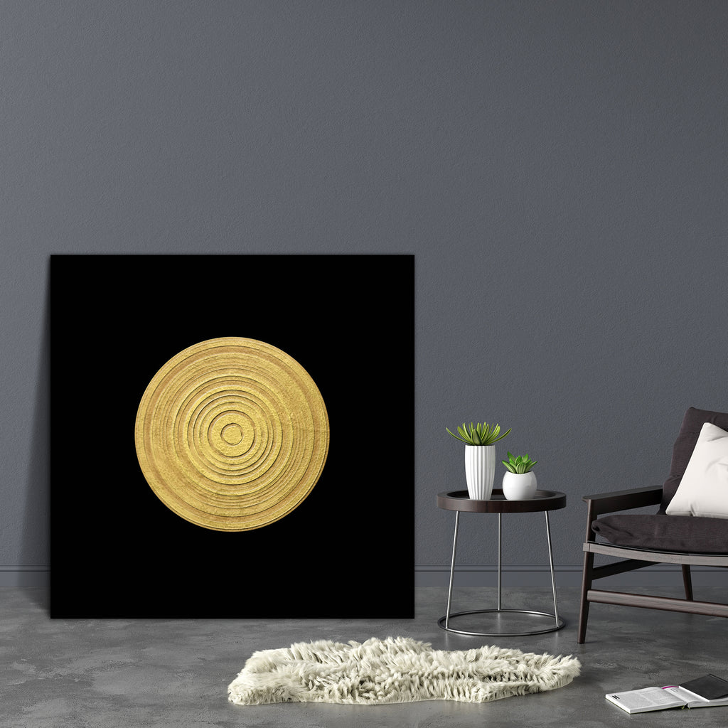 Abstract Asian Golden Art Canvas Painting Synthetic Frame - Paintings MDF Framing - ArtzFolio.com