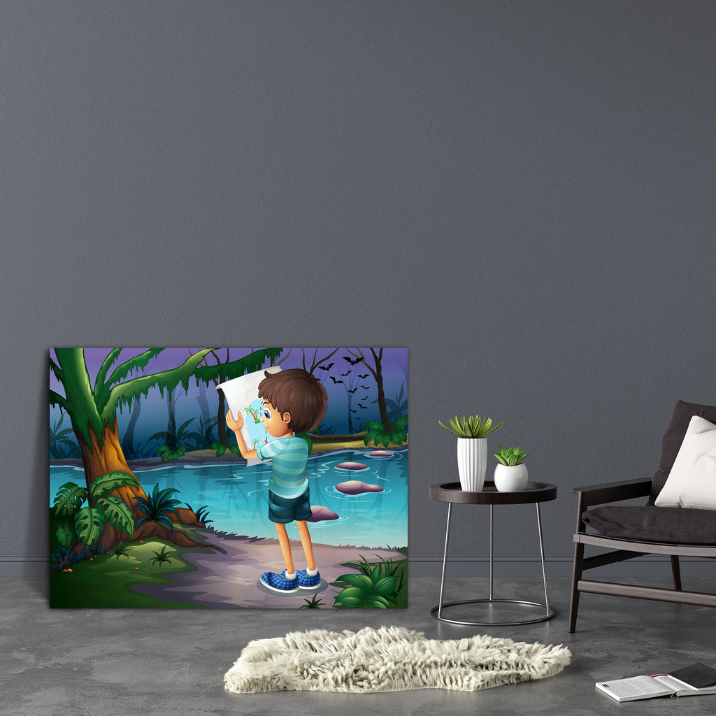 Boy With A Map Canvas Painting Synthetic Frame-Paintings MDF Framing-AFF_FR-IC 5002659 IC 5002659, Animals, Animated Cartoons, Baby, Birds, Caricature, Cartoons, Children, Digital, Digital Art, Drawing, Graphic, Illustrations, Kids, Maps, Nature, Scenic, Wooden, boy, with, a, map, canvas, painting, synthetic, frame, animal, bats, cartoon, child, daytime, ecosystem, environment, exploration, explore, forest, gentleman, gift, green, group, guide, human, illustration, image, jungle, kid, lake, leaves, little, 
