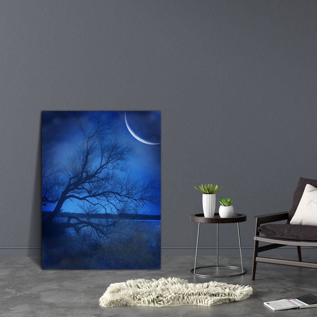 Lonely Tree In A Beautiful Blue Lake Canvas Painting Synthetic Frame-Paintings MDF Framing-AFF_FR-IC 5002666 IC 5002666, Art and Paintings, Birds, Books, Botanical, Digital, Digital Art, Fantasy, Floral, Flowers, Graphic, Nature, Scenic, lonely, tree, in, a, beautiful, blue, lake, canvas, painting, synthetic, frame, art, backdrops, background, cloud, dreamy, fae, fairy, fairytale, fantastic, foliage, forest, grass, magic, manipulation, mist, misty, moon, outdoor, peaceful, scenario, scene, scrapbook, sky, t