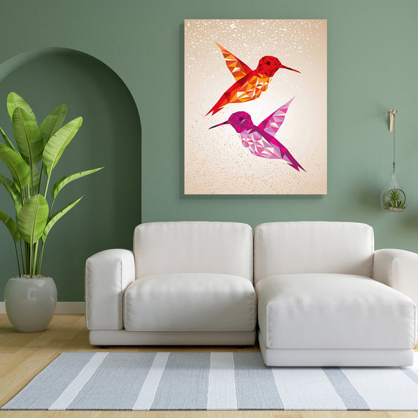 Abstract Humming Birds Canvas Painting Synthetic Frame-Paintings MDF Framing-AFF_FR-IC 5002681 IC 5002681, Abstract Expressionism, Abstracts, Art and Paintings, Birds, Black and White, Geometric, Geometric Abstraction, Illustrations, Modern Art, Patterns, Semi Abstract, Signs, Signs and Symbols, Triangles, White, abstract, humming, canvas, painting, for, bedroom, living, room, engineered, wood, frame, art, background, band, banner, bird, blue, card, color, colorful, composition, concept, cover, creative, cr