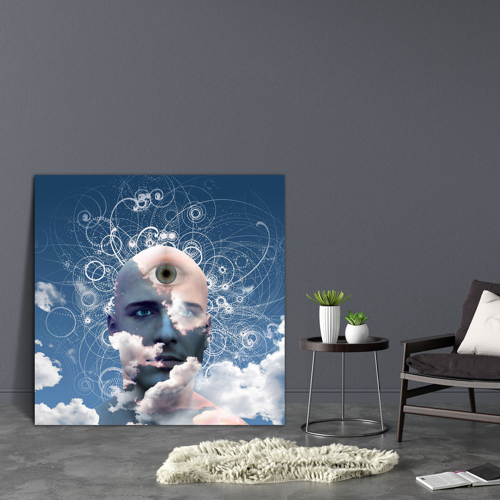 Eye On Cloud Mans Head Canvas Painting Synthetic Frame-Paintings MDF Framing-AFF_FR-IC 5002694 IC 5002694, Abstract Expressionism, Abstracts, Art and Paintings, Black and White, Conceptual, Illustrations, Inspirational, Memories, Motivation, Motivational, Nature, People, Scenic, Semi Abstract, Signs and Symbols, Space, Spiritual, Symbols, White, eye, on, cloud, mans, head, canvas, painting, synthetic, frame, abstract, air, aspirations, background, beautiful, beauty, blue, brain, clever, clouds, cloudy, conc