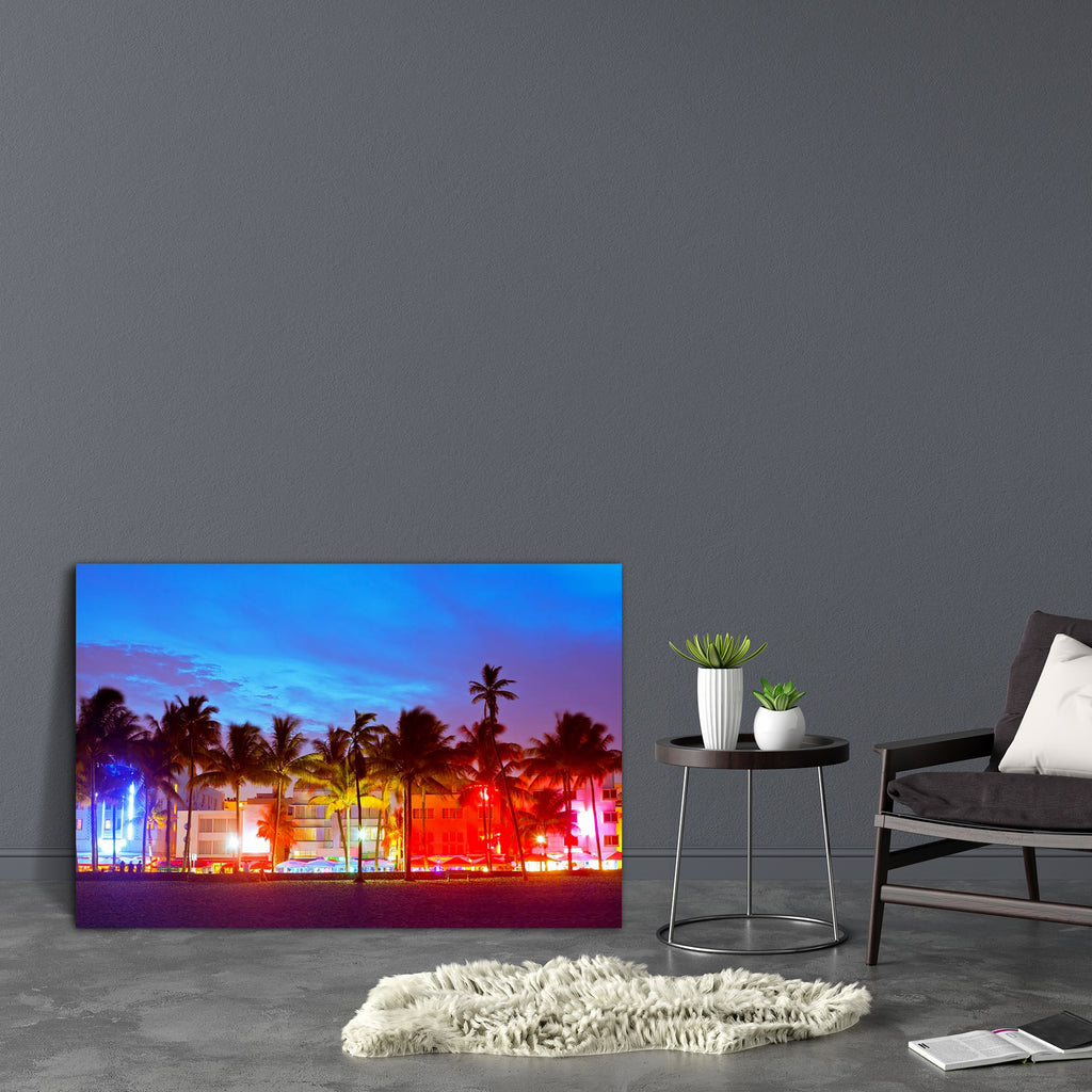 Miami Beach, Florida, USA D2 Canvas Painting Synthetic Frame-Paintings MDF Framing-AFF_FR-IC 5002713 IC 5002713, American, Art Deco, Cities, City Views, Skylines, Sunsets, Tropical, miami, beach, florida, usa, d2, canvas, painting, synthetic, frame, art, deco, beautiful, blue, buildings, city, cityscape, clouds, colorful, hotels, light, night, ocean, drive, palm, trees, red, sky, skyline, south, street, summer, sunset, travel, destination, artzfolio, wall decor for living room, wall frames for living room, 