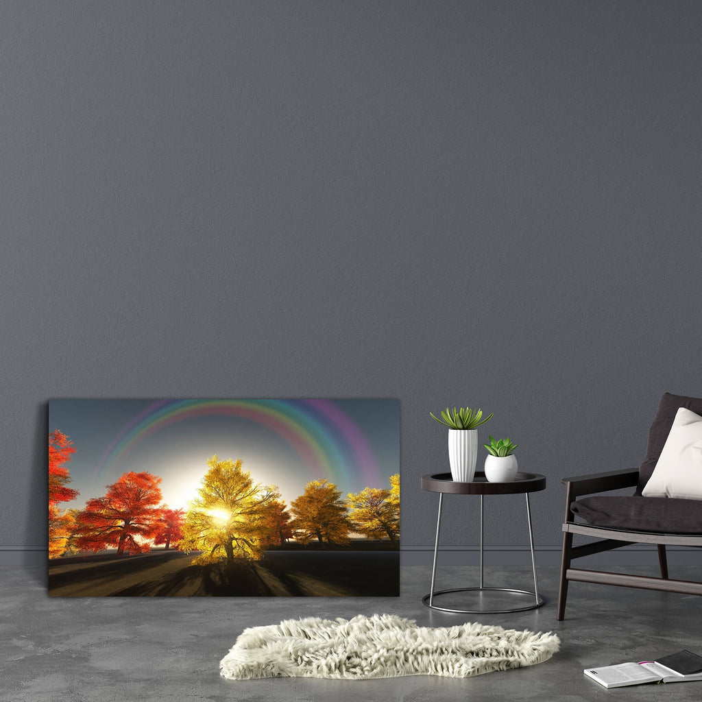 Rainbow Over Autumn Trees Canvas Painting Synthetic Frame-Paintings MDF Framing-AFF_FR-IC 5002727 IC 5002727, Landscapes, Nature, Rural, Scenic, Seasons, Sunrises, Sunsets, Wooden, rainbow, over, autumn, trees, canvas, painting, synthetic, frame, background, beam, beautiful, beauty, branch, bright, color, colorful, dawn, day, environment, evening, fall, foliage, forest, fresh, gold, golden, idyllic, landscape, leaf, leaves, light, lush, morning, multi, natural, october, orange, outdoor, outdoors, park, ray,
