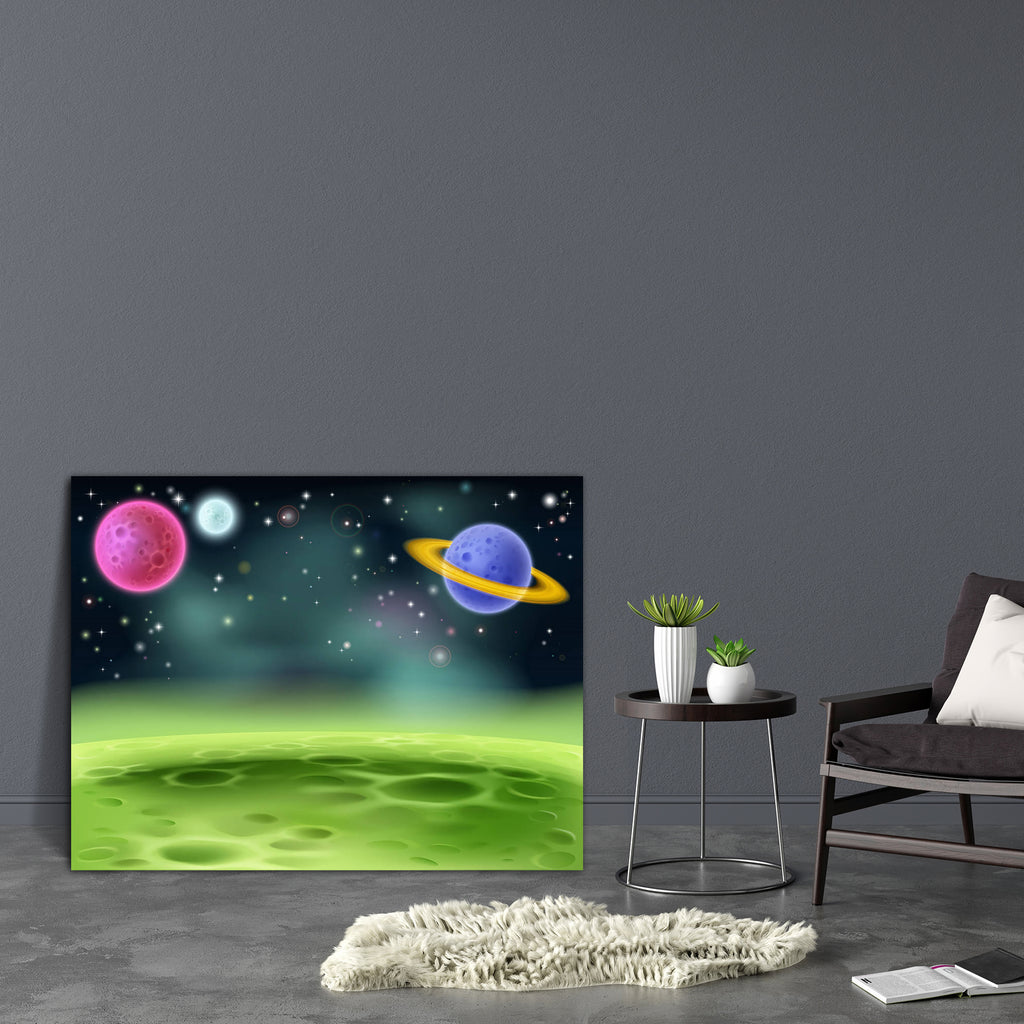 Outer Space Cartoon With Colorful Planets Canvas Painting Synthetic Frame-Paintings MDF Framing-AFF_FR-IC 5002730 IC 5002730, Ancient, Animated Cartoons, Astronomy, Automobiles, Baby, Caricature, Cartoons, Children, Cosmology, Digital, Digital Art, Drawing, Fantasy, Graphic, Historical, Illustrations, Kids, Landscapes, Medieval, Retro, Scenic, Science Fiction, Signs, Signs and Symbols, Space, Stars, Transportation, Travel, Vehicles, Vintage, outer, cartoon, with, colorful, planets, canvas, painting, synthet