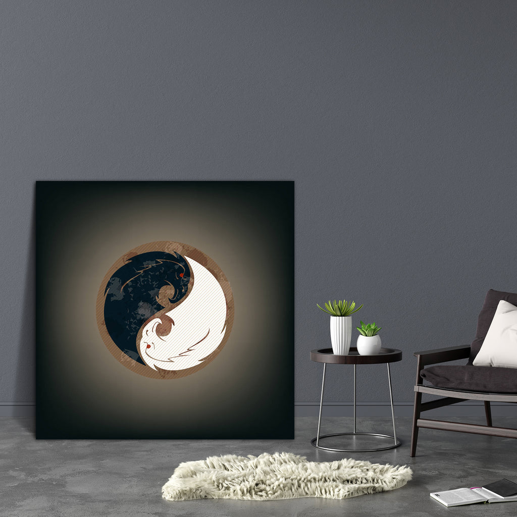 Two Eagles D1 Canvas Painting Synthetic Frame-Paintings MDF Framing-AFF_FR-IC 5002734 IC 5002734, Abstract Expressionism, Abstracts, American, Animals, Birds, Black, Black and White, Culture, Digital, Digital Art, Ethnic, Graphic, Icons, Illustrations, Patterns, Semi Abstract, Signs, Signs and Symbols, Symbols, Traditional, Tribal, World Culture, two, eagles, d1, canvas, painting, synthetic, frame, abstract, america, animal, beak, bird, claw, coat, contour, courage, decoration, design, eagle, element, emble