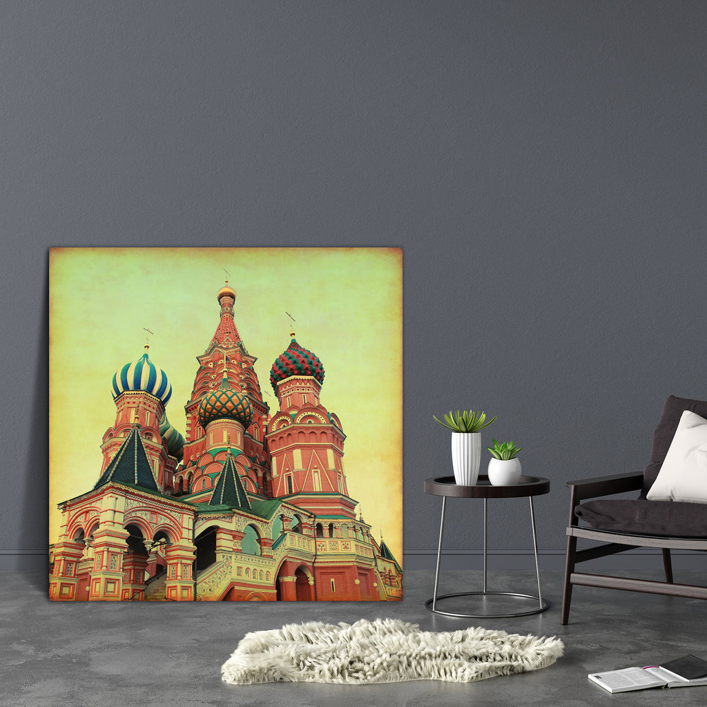 Saint Basil Cathedral in Red Square, Moscow Russia Canvas Painting Synthetic Frame-Paintings MDF Framing-AFF_FR-IC 5002735 IC 5002735, Architecture, Christianity, Cities, City Views, Culture, Ethnic, Jesus, Religion, Religious, Retro, Russian, Traditional, Tribal, World Culture, saint, basil, cathedral, in, red, square, moscow, russia, canvas, painting, synthetic, frame, antique, background, blue, building, capital, church, city, damaged, day, dirty, effect, europe, famous, grunge, grungy, kremlin, museum, 