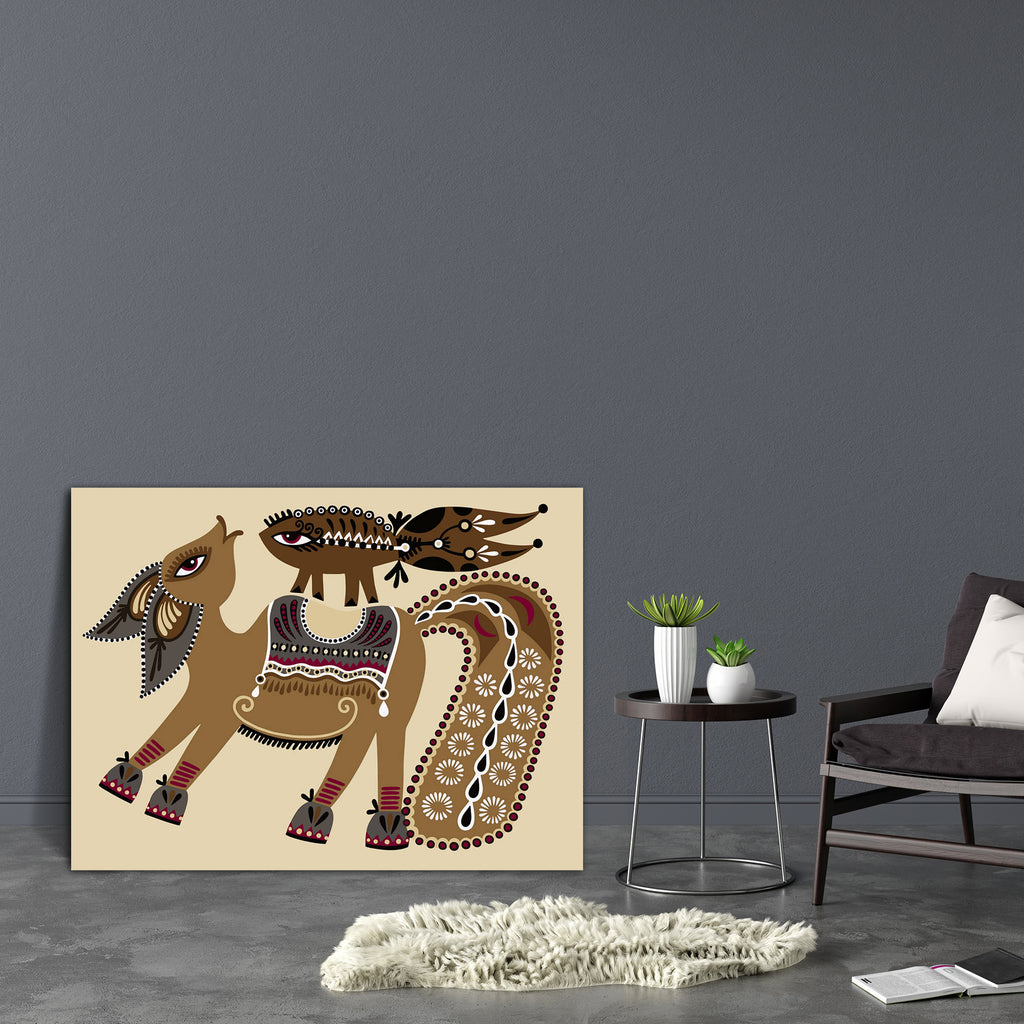 Ukrainian Tribal Ethnic Artwork Unusual Horse D2 Canvas Painting Synthetic Frame-Paintings MDF Framing-AFF_FR-IC 5002769 IC 5002769, Abstract Expressionism, Abstracts, Ancient, Animals, Animated Cartoons, Art and Paintings, Botanical, Caricature, Cartoons, Comics, Culture, Digital, Digital Art, Drawing, Ethnic, Floral, Flowers, Folk Art, Graphic, Hand Drawn, Historical, Illustrations, Medieval, Nature, Paintings, Patterns, Retro, Semi Abstract, Signs, Signs and Symbols, Traditional, Tribal, Vintage, World C