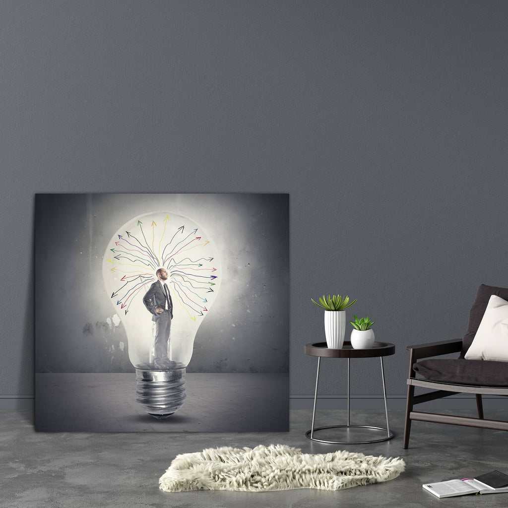 Businessman Thinking In A Light Bulb Canvas Painting Synthetic Frame-Paintings MDF Framing-AFF_FR-IC 5002782 IC 5002782, Arrows, Art and Paintings, Business, Cities, City Views, Inspirational, Motivation, Motivational, People, businessman, thinking, in, a, light, bulb, canvas, painting, synthetic, frame, idea, genius, innovation, achievement, arrow, brain, bright, brilliant, concept, creative, creativity, decision, discovery, electric, electricity, energy, enlightenment, glowing, imagination, inspiration, i