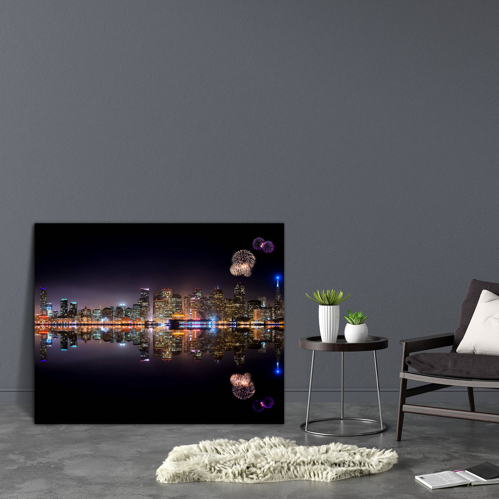 Fireworks Over San Francisco City Skyline, USA Canvas Painting Synthetic Frame-Paintings MDF Framing-AFF_FR-IC 5002806 IC 5002806, Architecture, Cities, City Views, Landmarks, Places, Skylines, Urban, fireworks, over, san, francisco, city, skyline, usa, canvas, painting, synthetic, frame, independence, day, blue, building, california, celebration, cityscape, dark, july, fourth, landmark, light, night, ocean, reflection, scene, sea, skyscraper, structure, tower, water, artzfolio, wall decor for living room, 