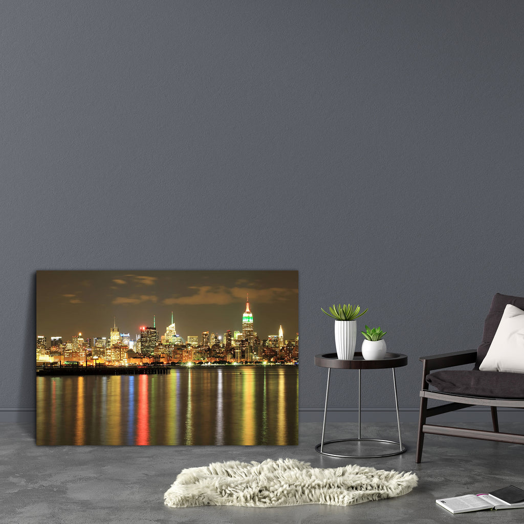 Empire State Building At Night, New York, USA Canvas Painting Synthetic Frame-Paintings MDF Framing-AFF_FR-IC 5002840 IC 5002840, American, Cities, City Views, Indian, Landmarks, Panorama, Places, Skylines, Sunsets, empire, state, building, at, night, new, york, usa, canvas, painting, synthetic, frame, architecture, and, buildings, city, dawn, dusk, famous, place, freedom, hoboken, hudson, river, independence, day, india, international, landmark, midtown, manhattan, monument, panoramic, reflection, skyline,