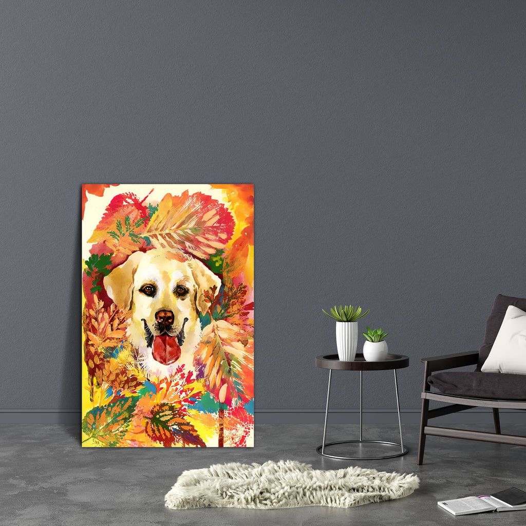 Autumn Dog Canvas Painting Synthetic Frame-Paintings MDF Framing-AFF_FR-IC 5002869 IC 5002869, Art and Paintings, Drawing, Illustrations, autumn, dog, canvas, painting, synthetic, frame, art, artist, artistic, foliage, forest, friendly, gold, labrador, leaf, leaves, look, paint, red, tongue, yellow, artzfolio, wall decor for living room, wall frames for living room, frames for living room, wall art, canvas painting, wall frame, scenery, panting, paintings for living room, framed wall art, wall painting, sce