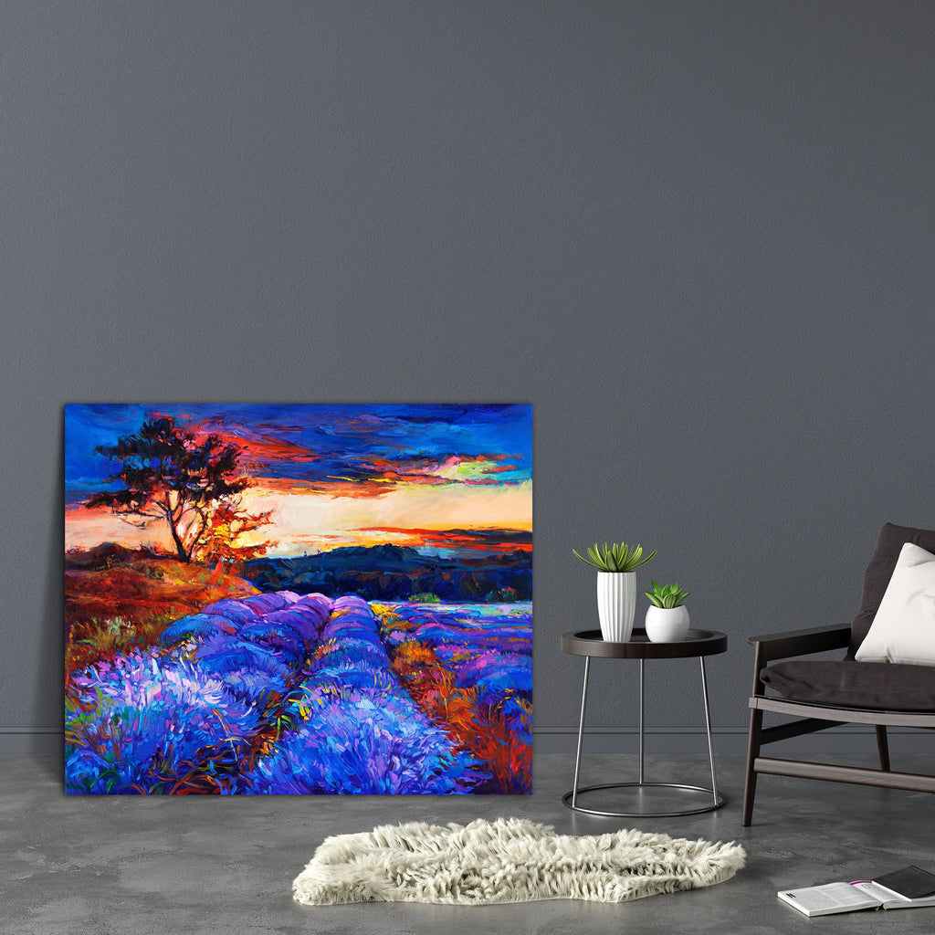 Lavender Fields D3 Canvas Painting Synthetic Frame-Paintings MDF Framing-AFF_FR-IC 5002889 IC 5002889, Abstract Expressionism, Abstracts, Art and Paintings, Botanical, Floral, Flowers, Illustrations, Impressionism, Japanese, Landscapes, Modern Art, Nature, Paintings, Rural, Scenic, Seasons, Semi Abstract, Signs, Signs and Symbols, Sunsets, lavender, fields, d3, canvas, painting, synthetic, frame, oil, abstract, acrylic, art, artistic, beautiful, blue, bright, brush, charming, color, colorful, cottage, count