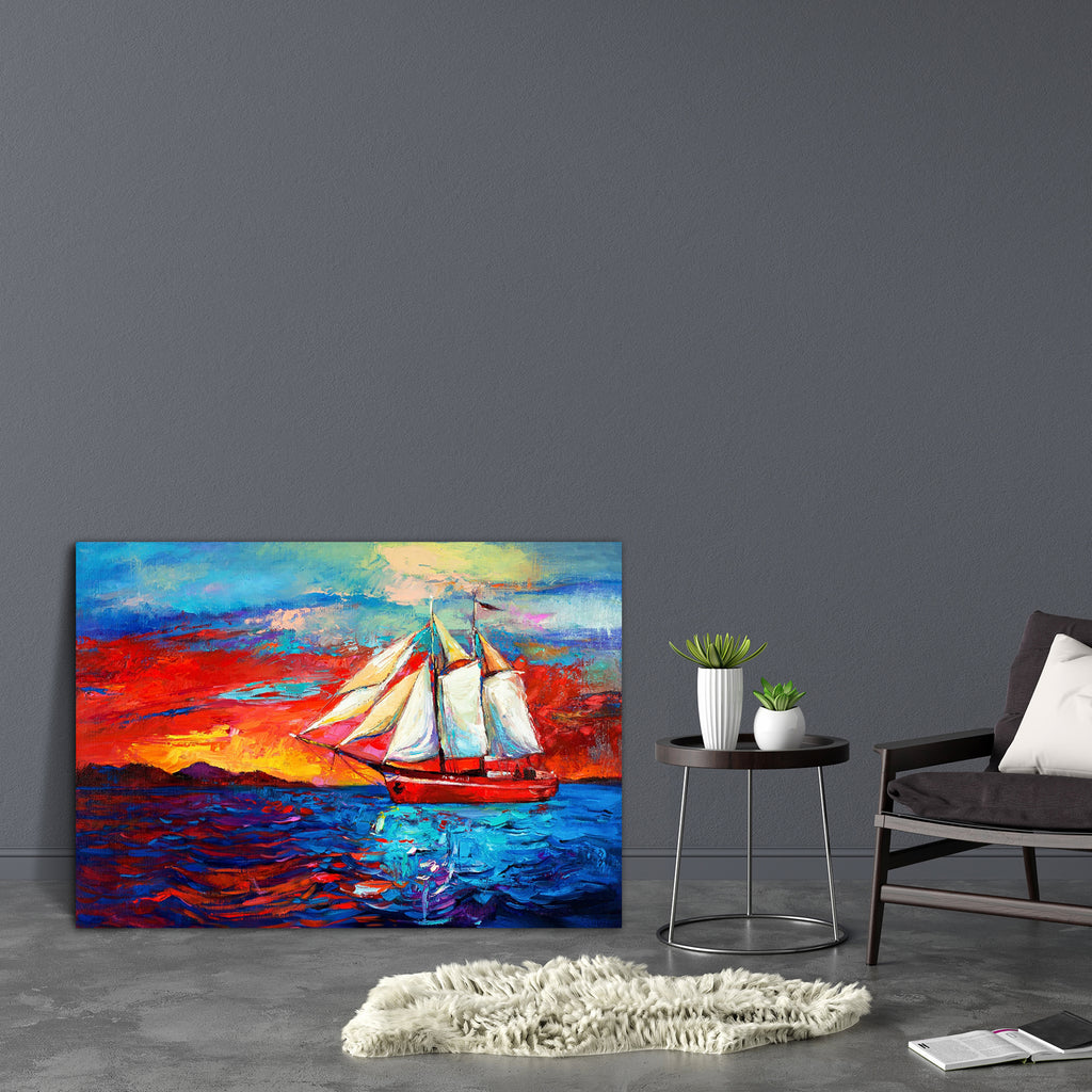 Sail Ship & Sea D2 Canvas Painting Synthetic Frame-Paintings MDF Framing-AFF_FR-IC 5002891 IC 5002891, Abstract Expressionism, Abstracts, Art and Paintings, Automobiles, Boats, Drawing, Illustrations, Impressionism, Landscapes, Modern Art, Nature, Nautical, Paintings, Scenic, Semi Abstract, Signs, Signs and Symbols, Sketches, Sunsets, Transportation, Travel, Vehicles, Watercolour, sail, ship, sea, d2, canvas, painting, synthetic, frame, oil, pastel, abstract, acrylic, art, artist, artistic, artwork, backdro