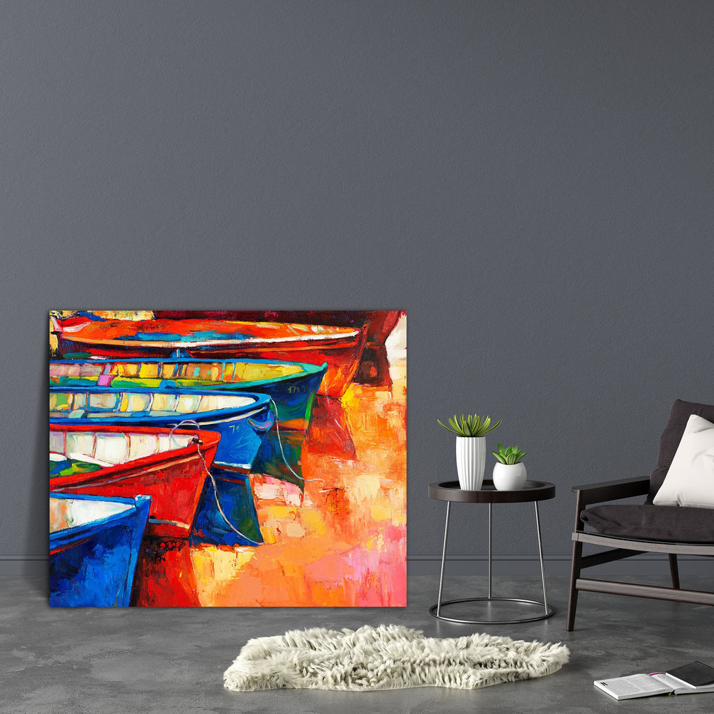 Boats & Jetty D4 Canvas Painting Synthetic Frame-Paintings MDF Framing-AFF_FR-IC 5002892 IC 5002892, Abstract Expressionism, Abstracts, Art and Paintings, Automobiles, Boats, Drawing, Illustrations, Impressionism, Landscapes, Modern Art, Nature, Nautical, Paintings, Scenic, Semi Abstract, Sketches, Sunsets, Transportation, Travel, Vehicles, Watercolour, jetty, d4, canvas, painting, synthetic, frame, abstract, acrylic, art, artist, artistic, artwork, backdrop, beach, blue, boat, bright, color, composition, c