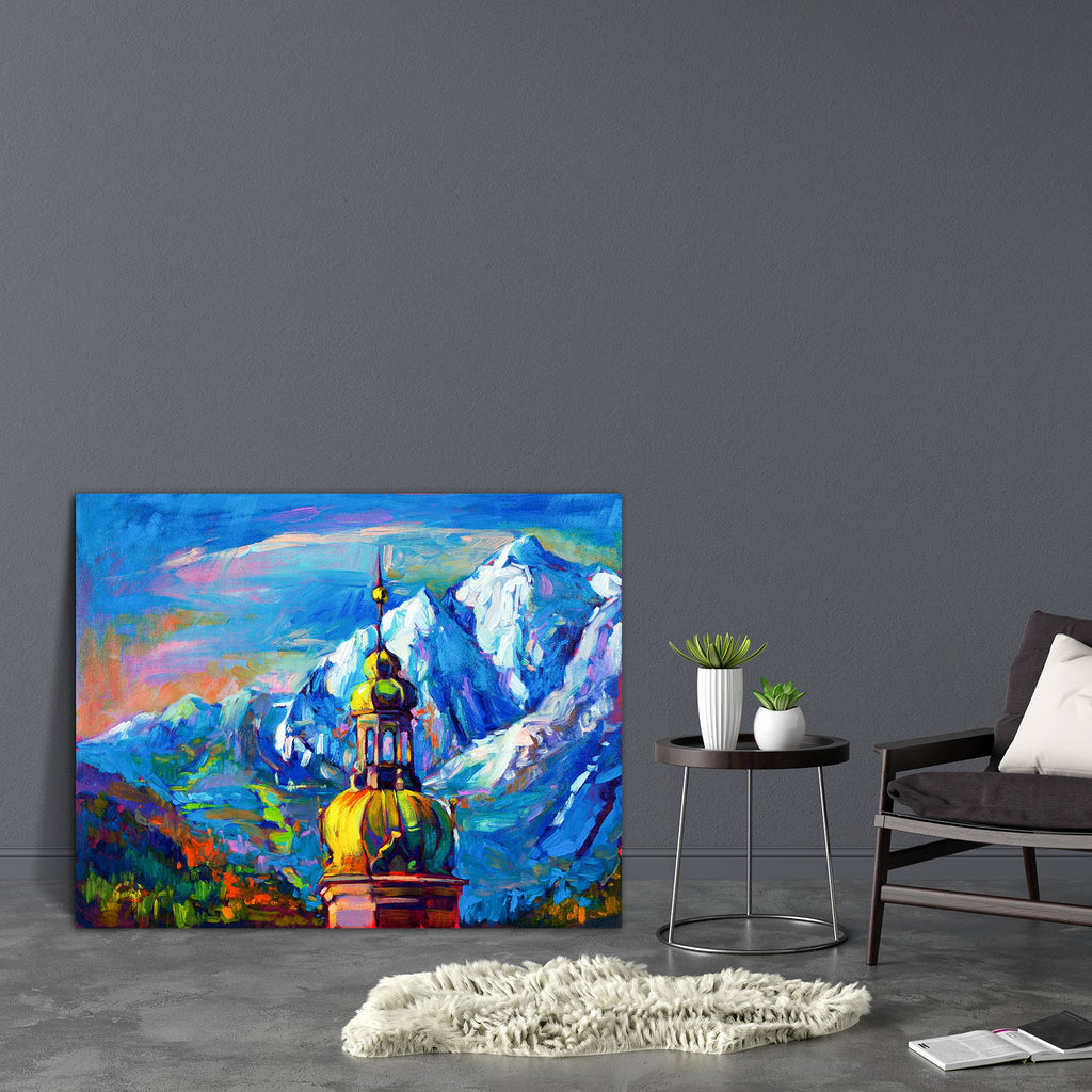 Church In Front Of Mountain Landscape Canvas Painting Synthetic Frame-Paintings MDF Framing-AFF_FR-IC 5002893 IC 5002893, Ancient, Architecture, Art and Paintings, Automobiles, Black and White, Cross, Culture, Drawing, Ethnic, Historical, Holidays, Illustrations, Impressionism, Landmarks, Landscapes, Medieval, Modern Art, Mountains, Nature, Paintings, Places, Portuguese, Religion, Religious, Scenic, Traditional, Transportation, Travel, Tribal, Vehicles, Vintage, Watercolour, White, World Culture, church, in