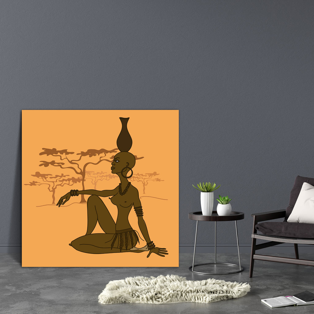 Beautiful African Tribal Canvas Painting Synthetic Frame-Paintings MDF Framing-AFF_FR-IC 5002920 IC 5002920, Abstract Expressionism, Abstracts, Adult, African, American, Ancient, Black, Black and White, Culture, Decorative, Ethnic, Fashion, Historical, Illustrations, Medieval, Nature, Nudes, People, Scenic, Semi Abstract, Signs, Signs and Symbols, Symbols, Traditional, Tribal, Tropical, Vintage, World Culture, beautiful, canvas, painting, synthetic, frame, abstract, africa, background, bald, brown, chatty, 