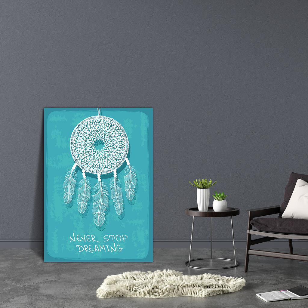Tribal Native American Indian Dreamcatcher Canvas Painting Synthetic Frame-Paintings MDF Framing-AFF_FR-IC 5002924 IC 5002924, African, American, Ancient, Aztec, Birds, Black and White, Culture, Ethnic, Fashion, Historical, Illustrations, Indian, Medieval, Patterns, Retro, Signs, Signs and Symbols, Symbols, Traditional, Tribal, Vintage, Wedding, White, World Culture, native, dreamcatcher, canvas, painting, synthetic, frame, dream, catcher, air, indians, amulet, background, beads, beautiful, bird, blue, card