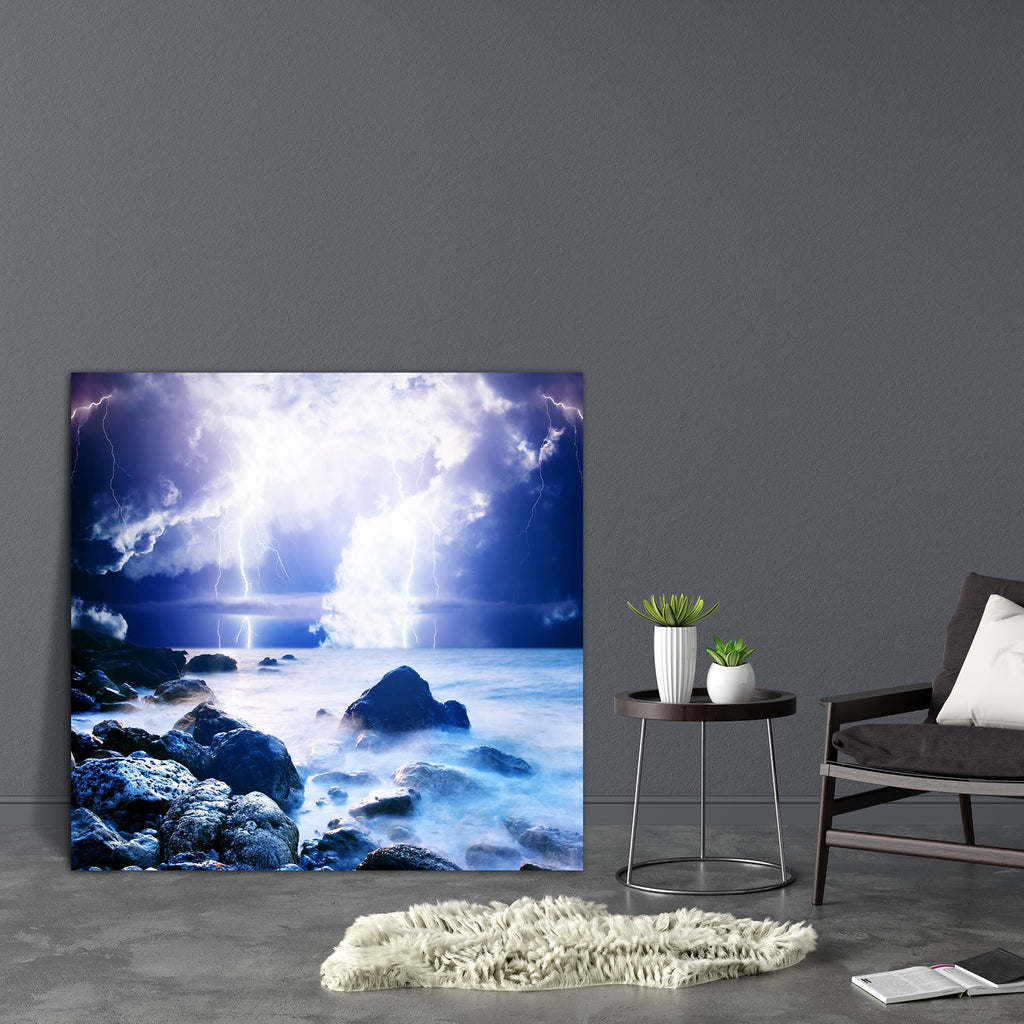 Summer Storm Beginning With Lightning D3 Canvas Painting Synthetic Frame-Paintings MDF Framing-AFF_FR-IC 5002926 IC 5002926, Automobiles, Landscapes, Marble and Stone, Nature, Religion, Religious, Scenic, Seasons, Transportation, Travel, Tropical, Vehicles, Wildlife, summer, storm, beginning, with, lightning, d3, canvas, painting, synthetic, frame, atlantic, background, bay, beach, beautiful, bolt, cape, cataclysm, climate, coast, danger, dazzle, dramatic, ecology, environment, evening, flash, god, heaven, 