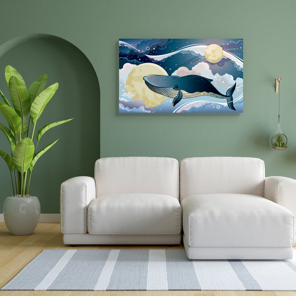Cartoon Blue Whale Flying Canvas Painting Synthetic Frame-Paintings MDF Framing-AFF_FR-IC 5002935 IC 5002935, Abstract Expressionism, Abstracts, Animated Cartoons, Art and Paintings, Astronomy, Caricature, Cartoons, Cosmology, Fantasy, Illustrations, Nature, Scenic, Semi Abstract, Space, Stars, Surrealism, cartoon, blue, whale, flying, canvas, painting, for, bedroom, living, room, engineered, wood, frame, abstract, alone, art, background, bright, cloud, cloudscape, cloudy, dark, dream, earth, environment, e