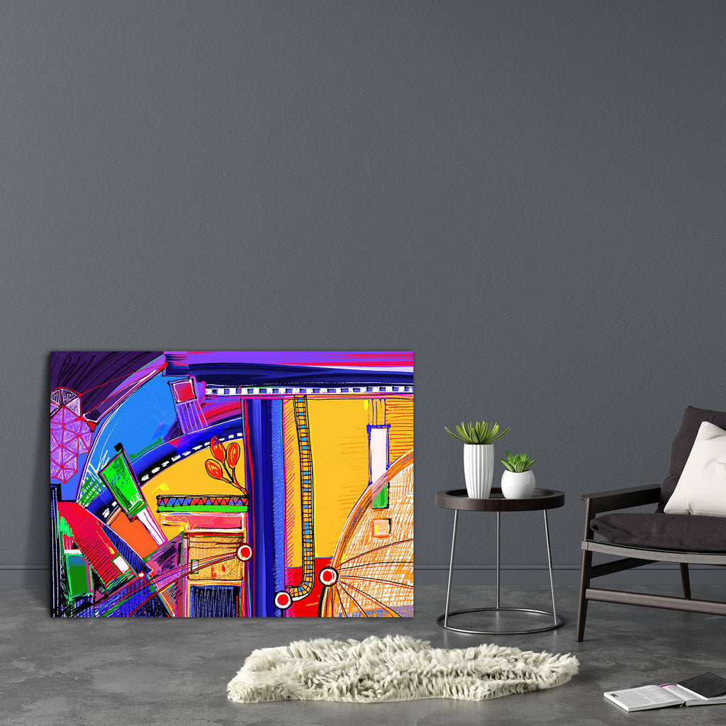 Abstract Artwork D142 Canvas Painting Synthetic Frame - Paintings MDF Framing - ArtzFolio.com
