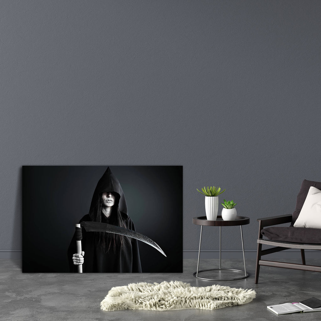 Halloween Horror D5 Canvas Painting Synthetic Frame-Paintings MDF Framing-AFF_FR-IC 5002963 IC 5002963, Adult, Black, Black and White, Fantasy, Gothic, Holidays, People, halloween, horror, d5, canvas, painting, synthetic, frame, blood, bloody, cape, cemetery, clothes, costume, cruel, danger, dangerous, dark, dead, death, demon, devil, dress, evil, eyes, face, fear, female, ghost, girl, gloomy, hell, holiday, indoor, mystery, night, nightmare, person, posing, reaper, robe, satanic, scary, scythe, sharp, terr