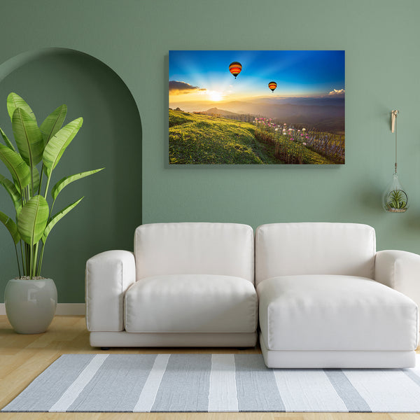 Hot Air Balloon D2 Canvas Painting Synthetic Frame-Paintings MDF Framing-AFF_FR-IC 5002988 IC 5002988, Automobiles, Botanical, Countries, Fantasy, Floral, Flowers, Landscapes, Mountains, Nature, Rural, Scenic, Seasons, Sports, Sunrises, Sunsets, Transportation, Travel, Vehicles, hot, air, balloon, d2, canvas, painting, for, bedroom, living, room, engineered, wood, frame, autumn, background, beautiful, cloud, color, colorful, country, countryside, dawn, dramatic, dusk, environment, evening, flora, forest, fr