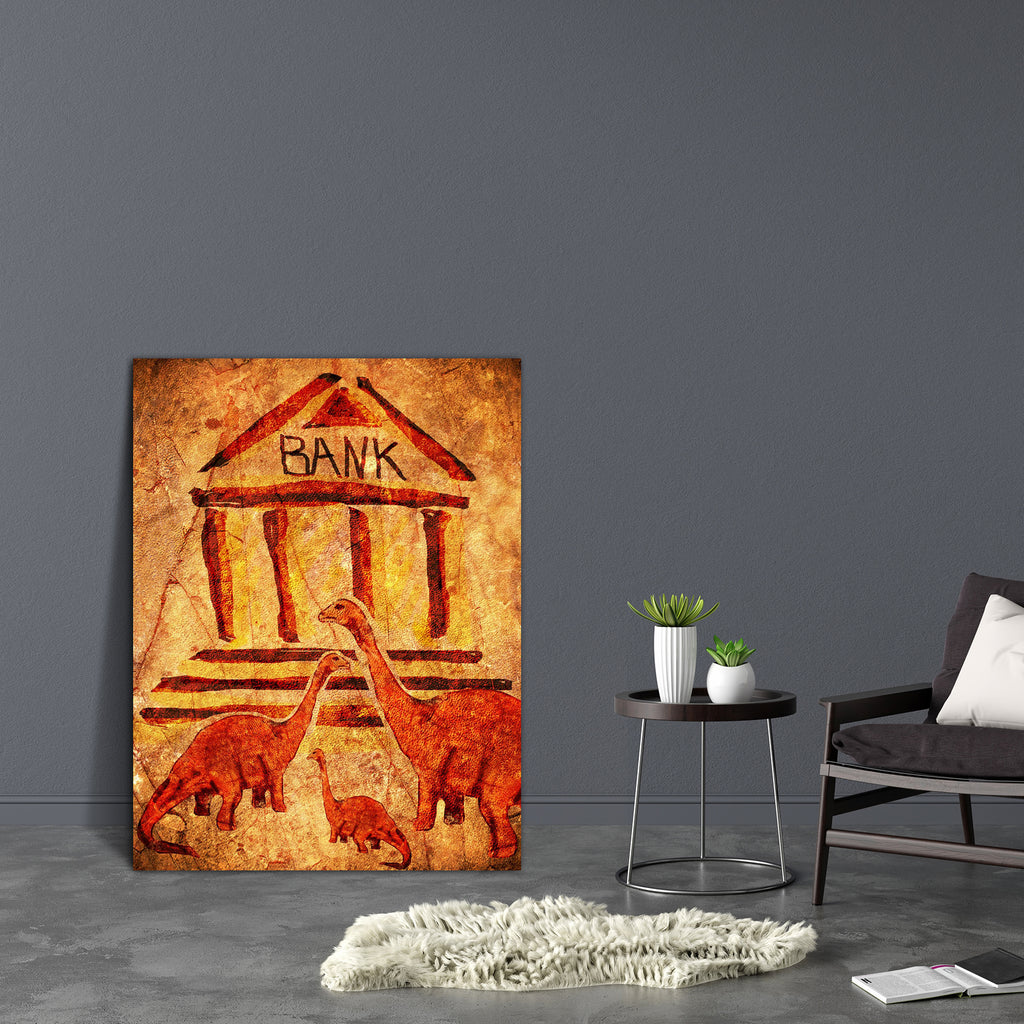 Dinosaurs Bank Canvas Painting Synthetic Frame-Paintings MDF Framing-AFF_FR-IC 5002996 IC 5002996, Ancient, Animals, Art and Paintings, Business, Coins, Culture, Digital, Digital Art, Drawing, Ethnic, Graphic, Historical, Illustrations, Marble and Stone, Medieval, Paintings, Signs and Symbols, Symbols, Traditional, Tribal, Vintage, World Culture, dinosaurs, bank, canvas, painting, synthetic, frame, animal, archeology, art, cash, cave, coin, concept, credit, crisis, debt, deposit, dino, dinosaur, earnings, e