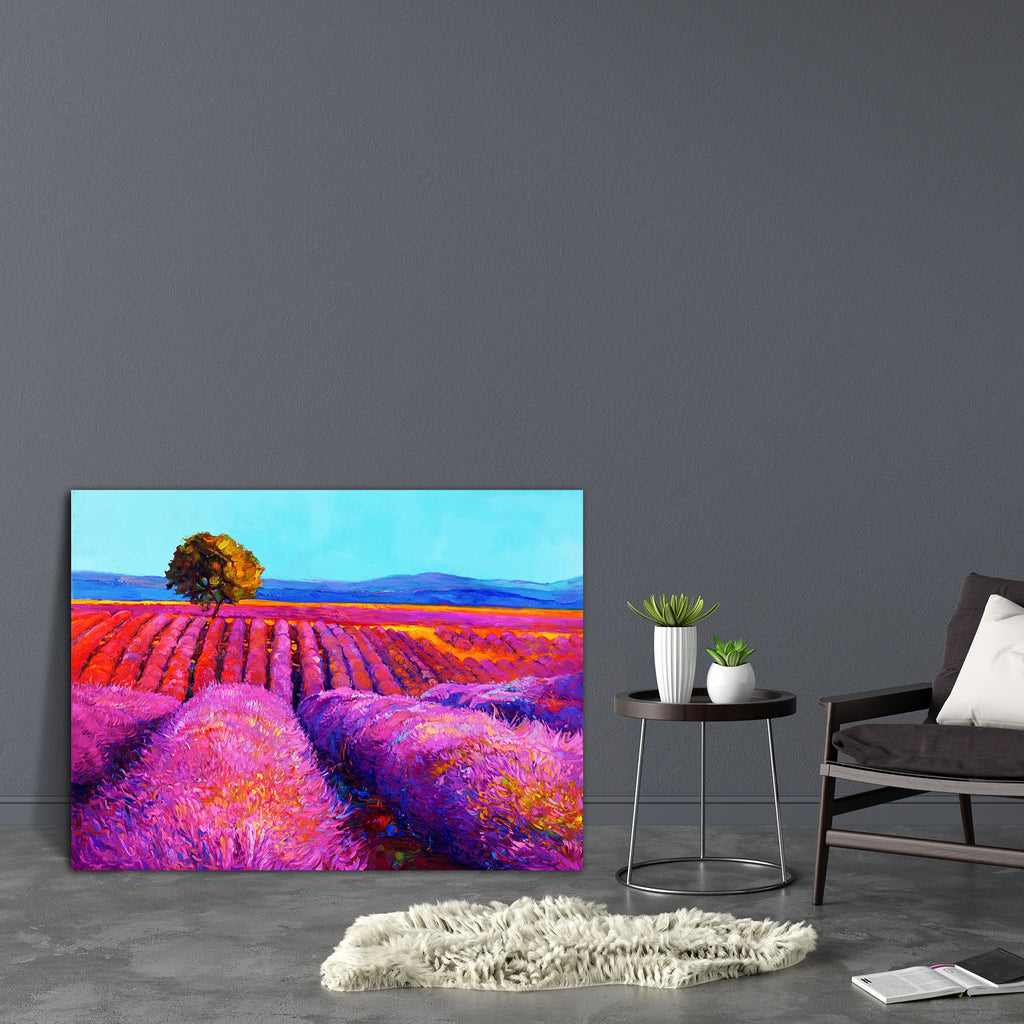 Lavender Fields D4 Canvas Painting Synthetic Frame-Paintings MDF Framing-AFF_FR-IC 5003005 IC 5003005, Abstract Expressionism, Abstracts, Art and Paintings, Botanical, Floral, Flowers, Illustrations, Impressionism, Japanese, Landscapes, Modern Art, Nature, Paintings, Rural, Scenic, Seasons, Semi Abstract, Signs, Signs and Symbols, Sunsets, lavender, fields, d4, canvas, painting, synthetic, frame, oil, abstract, art, field, flower, acrylic, artistic, beautiful, blue, bright, brush, charming, color, colorful,