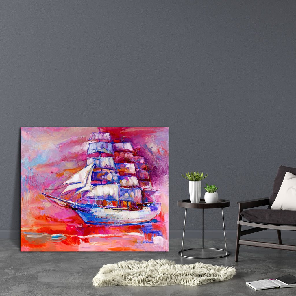 Sail Ship & Sea D3 Canvas Painting Synthetic Frame-Paintings MDF Framing-AFF_FR-IC 5003006 IC 5003006, Abstract Expressionism, Abstracts, Art and Paintings, Automobiles, Boats, Drawing, Illustrations, Impressionism, Landscapes, Modern Art, Nature, Nautical, Paintings, Scenic, Semi Abstract, Signs, Signs and Symbols, Sketches, Sunsets, Transportation, Travel, Vehicles, Watercolour, sail, ship, sea, d3, canvas, painting, synthetic, frame, oil, abstract, acrylic, art, artist, artistic, artwork, backdrop, beach