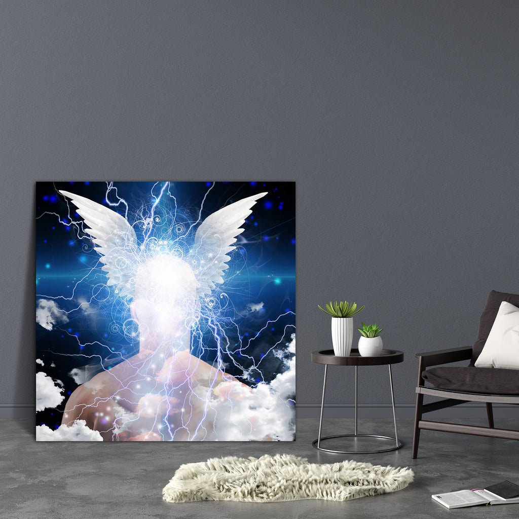 Winged Head On Star Filled Man Canvas Painting Synthetic Frame-Paintings MDF Framing-AFF_FR-IC 5003010 IC 5003010, Abstract Expressionism, Abstracts, Art and Paintings, Astronomy, Cosmology, Digital, Digital Art, Futurism, Graphic, Illustrations, Inspirational, Memories, Motivation, Motivational, Nature, Religion, Religious, Scenic, Science Fiction, Semi Abstract, Signs, Signs and Symbols, Space, Spiritual, Stars, Symbols, winged, head, on, star, filled, man, canvas, painting, synthetic, frame, abstract, ar