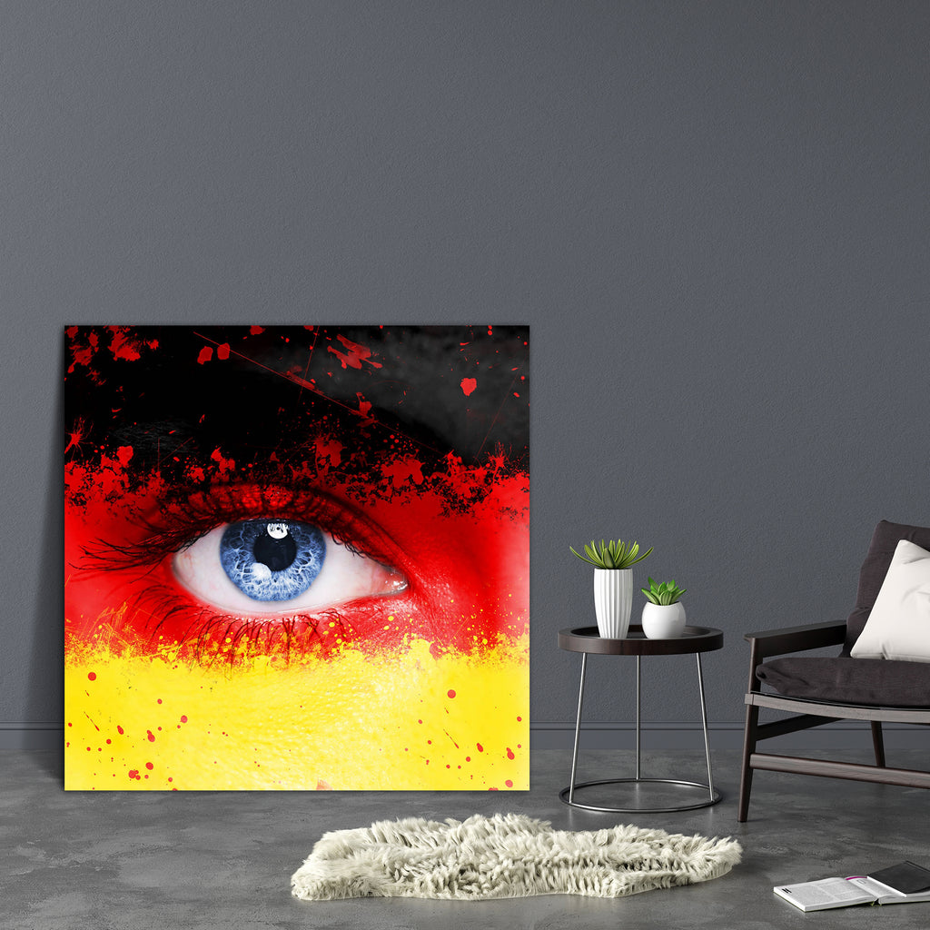 Germany Flag Painted On Woman Face Canvas Painting Synthetic Frame-Paintings MDF Framing-AFF_FR-IC 5003024 IC 5003024, Adult, Black, Black and White, Countries, Culture, Ethnic, Flags, German, Individuals, People, Portraits, Signs, Signs and Symbols, Splatter, Sports, Symbols, Traditional, Tribal, World Culture, germany, flag, painted, on, woman, face, canvas, painting, synthetic, frame, alone, background, beautiful, casual, cheerful, closeup, country, european, eye, fan, female, football, freedom, human, l