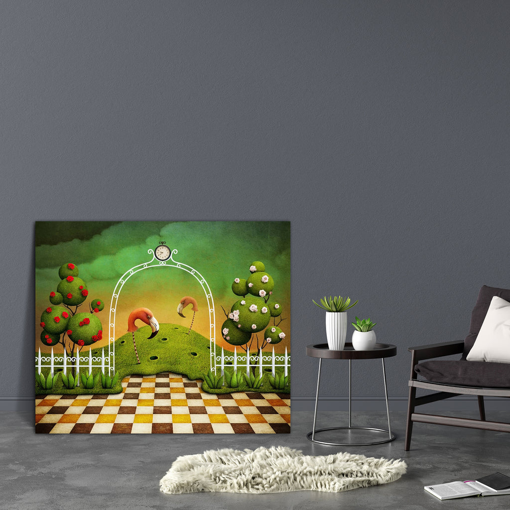 Flamingo & Trees With Roses Canvas Painting Synthetic Frame-Paintings MDF Framing-AFF_FR-IC 5003029 IC 5003029, Ancient, Art and Paintings, Birds, Digital, Digital Art, Drawing, Fantasy, Geometric Abstraction, Graphic, Historical, Illustrations, Medieval, Sports, Sunsets, Vintage, flamingo, trees, with, roses, canvas, painting, synthetic, frame, alice, in, wonderland, abstraction, art, background, bird, bizarre, bright, clock, computer, graphics, concept, create, croquet, entrance, fairytale, fancy, fence, 